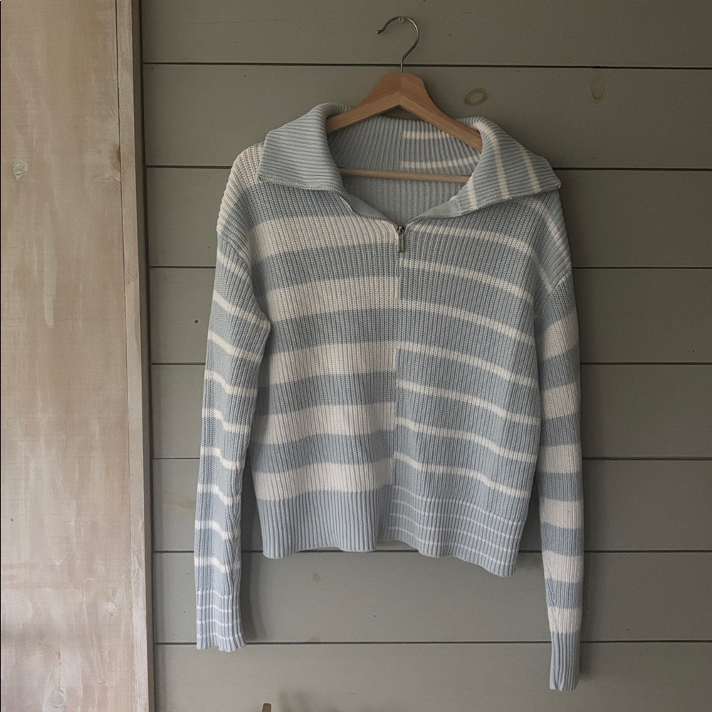 John + Jenn Striped Quarter-Zip Knit Sweater - Picture 3 of 7